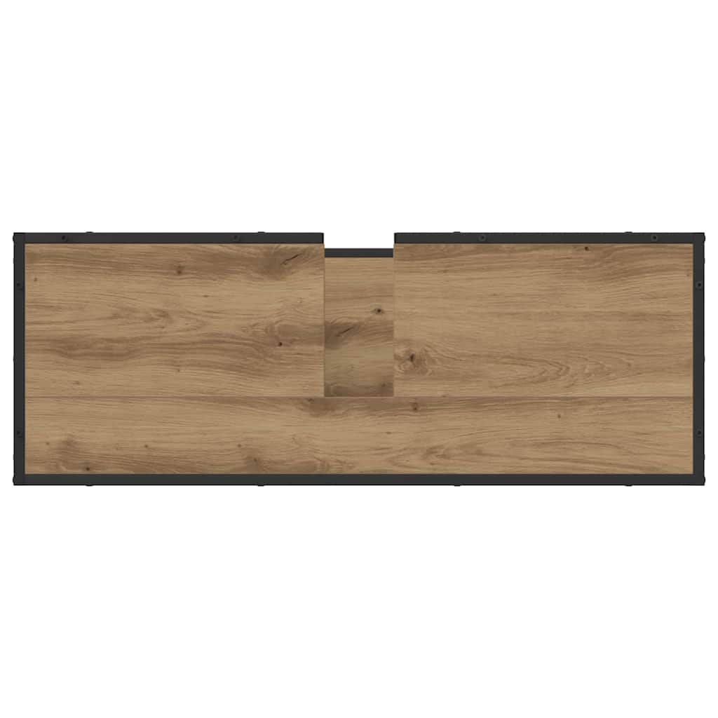 Juego de muebles de baño con cajón 4 pcs Roble artesanal