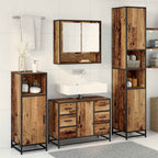 Juego de muebles de baño con cajón 3 pcs Madera envejecida