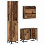 Juego de muebles de baño con cajón 3 pcs Madera envejecida