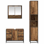 Juego de muebles de baño con cajón 3 pcs Madera envejecida