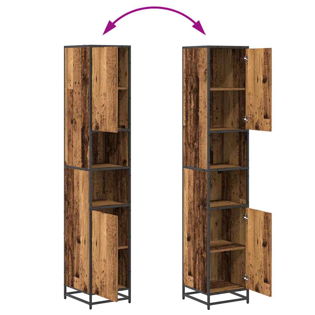 Juego de muebles de baño con cajón 3 pcs Madera envejecida