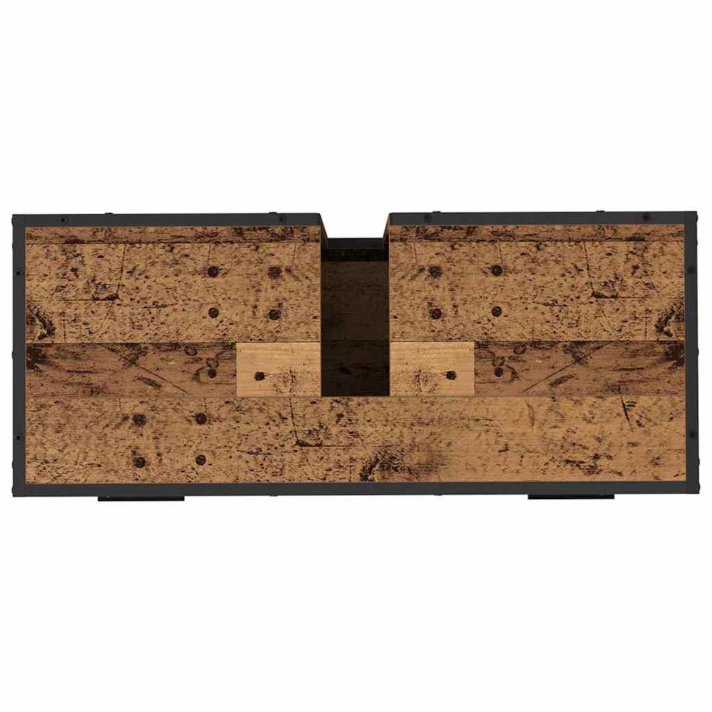 Juego de muebles de baño con cajón 3 pcs Madera envejecida