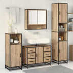 Juego de muebles de baño con cajón 3 pcs Roble artesanal