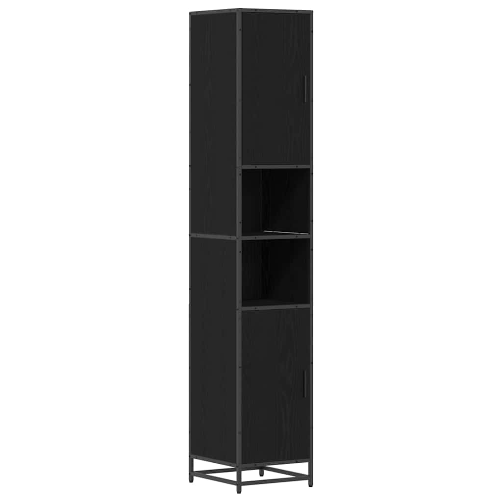 Juego de muebles de baño 3 pcs Roble Negro Madera de ingeniería