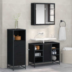 Juego de muebles de baño con cajón 3 pcs Madera envejecida