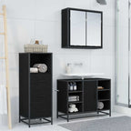 Juego de muebles de baño con cajón 3 pcs Madera envejecida