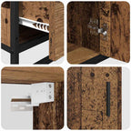 Juego de muebles de baño con cajón 3 pcs Madera envejecida