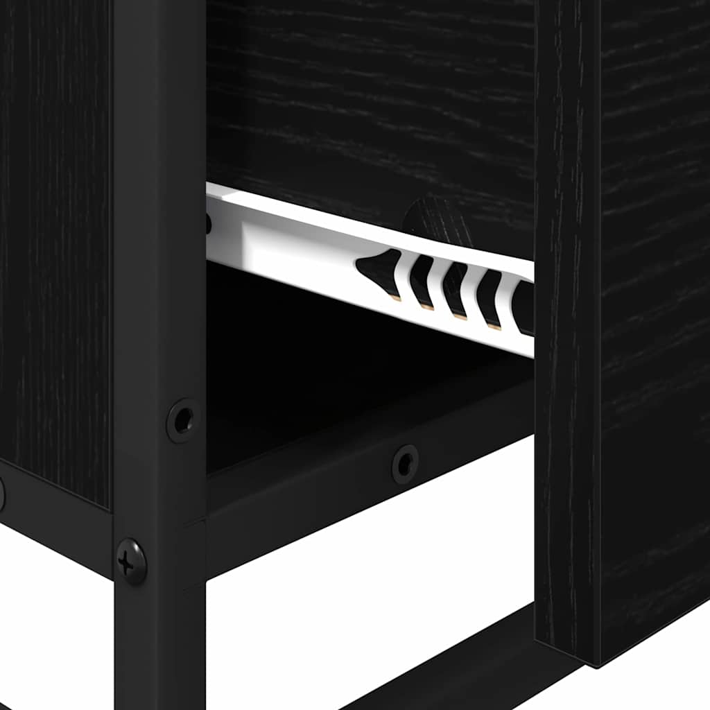 Juego de muebles de baño 4 pcs Roble Negro Madera de ingeniería