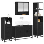 Juego de muebles de baño con cajón 3 pcs Roble artesanal