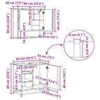 Juego de muebles de baño 3 pcs Roble Negro Madera de ingeniería