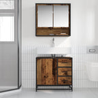 Juego de muebles de baño con cajón 2 pcs Madera envejecida