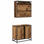 Juego de muebles de baño con cajón 2 pcs Madera envejecida