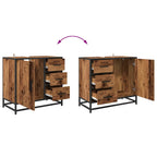 Juego de muebles de baño con cajón 2 pcs Madera envejecida
