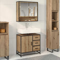 Juego de muebles de baño con cajón 2 pcs Roble artesanal