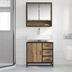 Juego de muebles de baño con cajón 2 pcs Roble artesanal