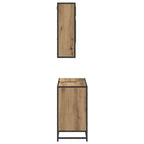 Juego de muebles de baño con cajón 2 pcs Roble artesanal