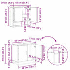 Juego de muebles de baño 4 pcs Roble Negro Madera de ingeniería