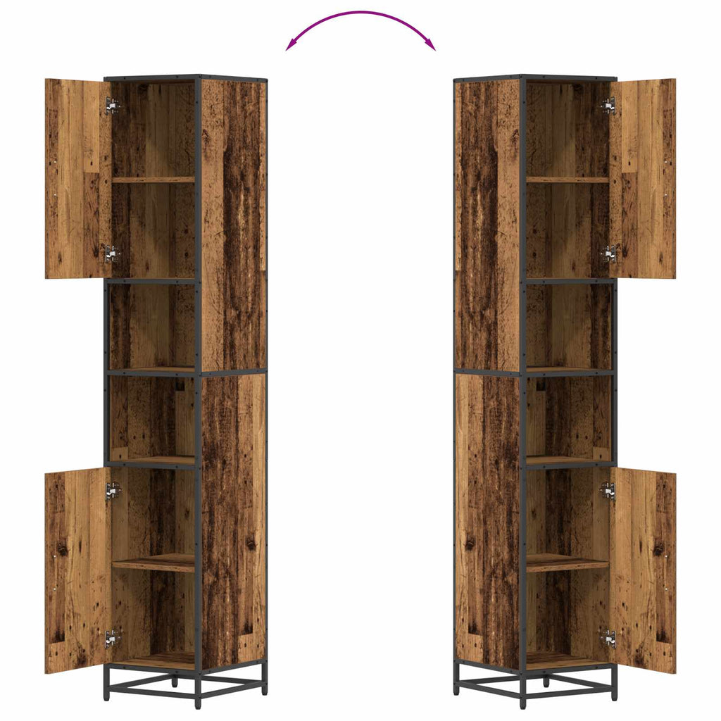 Juego de muebles de baño con estante 3 pcs Madera envejecida