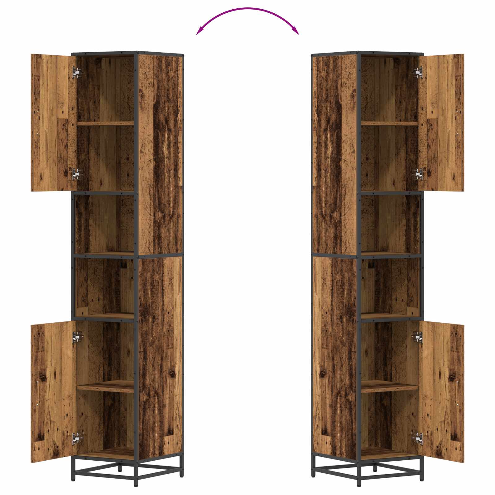 Juego de muebles de baño con estante 3 pcs Madera envejecida