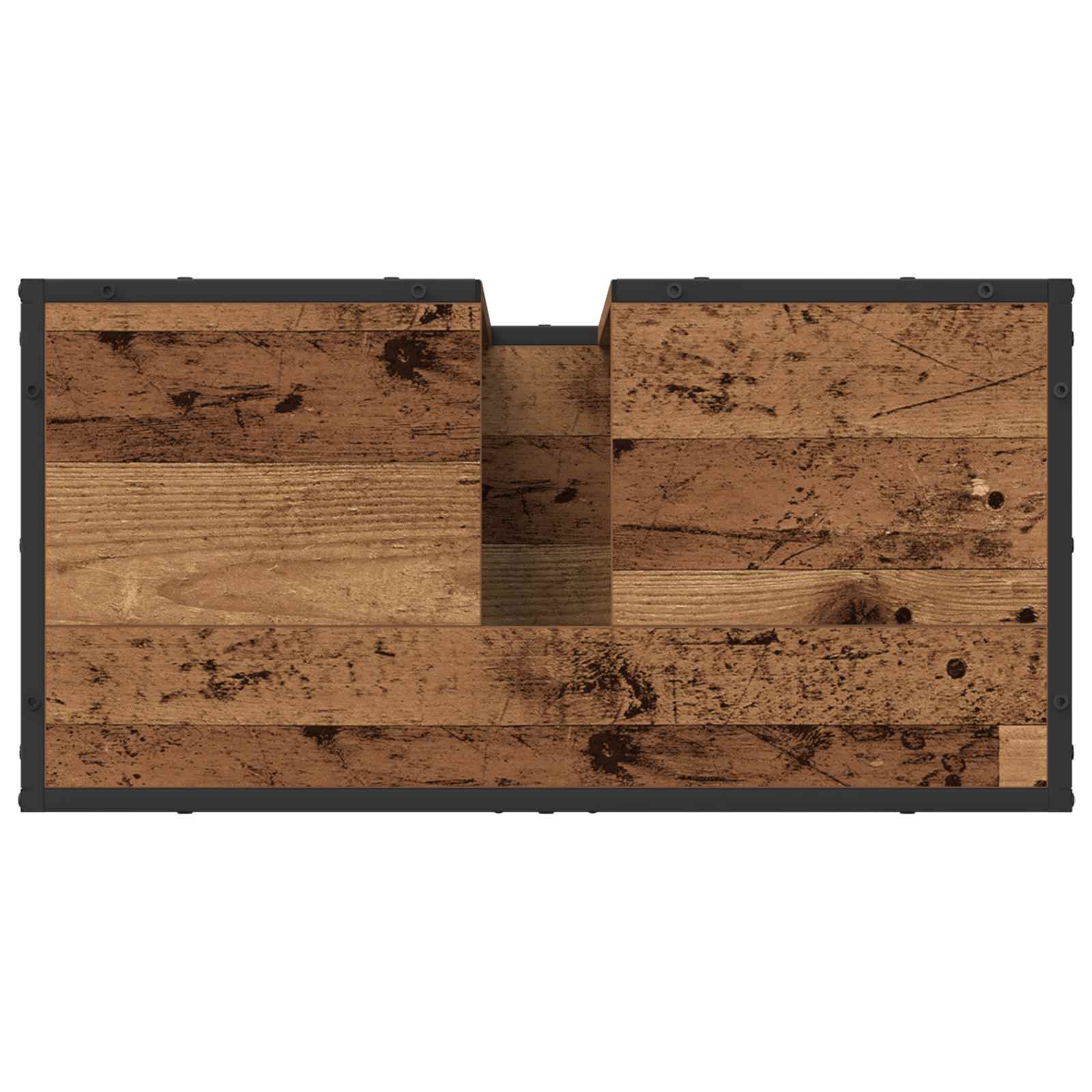 Juego de muebles de baño con estante 3 pcs Madera envejecida