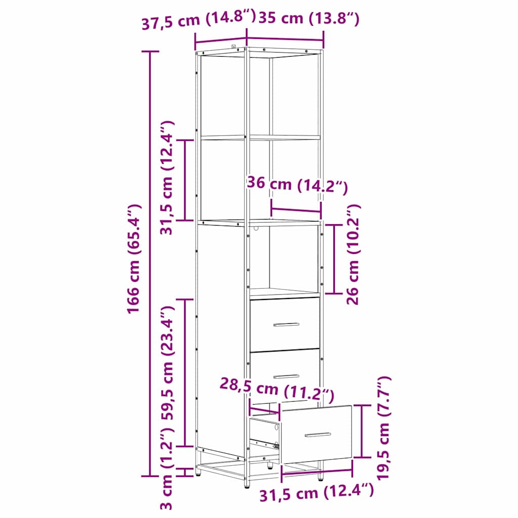 Juego de muebles de baño 3 pcs Roble Negro Madera de ingeniería