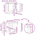 Juego de muebles de baño con cajón 3 pcs Roble artesanal