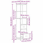 Juego de muebles de baño 3 pcs Roble Negro Madera de ingeniería