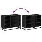 Juego de muebles de baño 3 pcs Roble Negro Madera de ingeniería