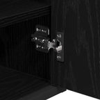 Juego de muebles de baño 2 pcs Roble Negro Madera de ingeniería