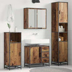 Juego de muebles de baño con cajón 3 pcs Madera envejecida