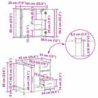 Juego de muebles de baño con cajón 3 pcs Roble artesanal