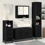 Juego de muebles de baño con estante 3 pcs Madera envejecida
