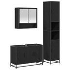 Juego de muebles de baño con estante 3 pcs Madera envejecida