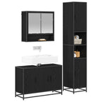 Juego de muebles de baño con estante 3 pcs Madera envejecida