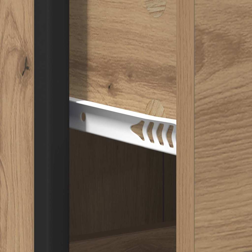 Juego de muebles de baño con cajón 4 pcs Roble artesanal