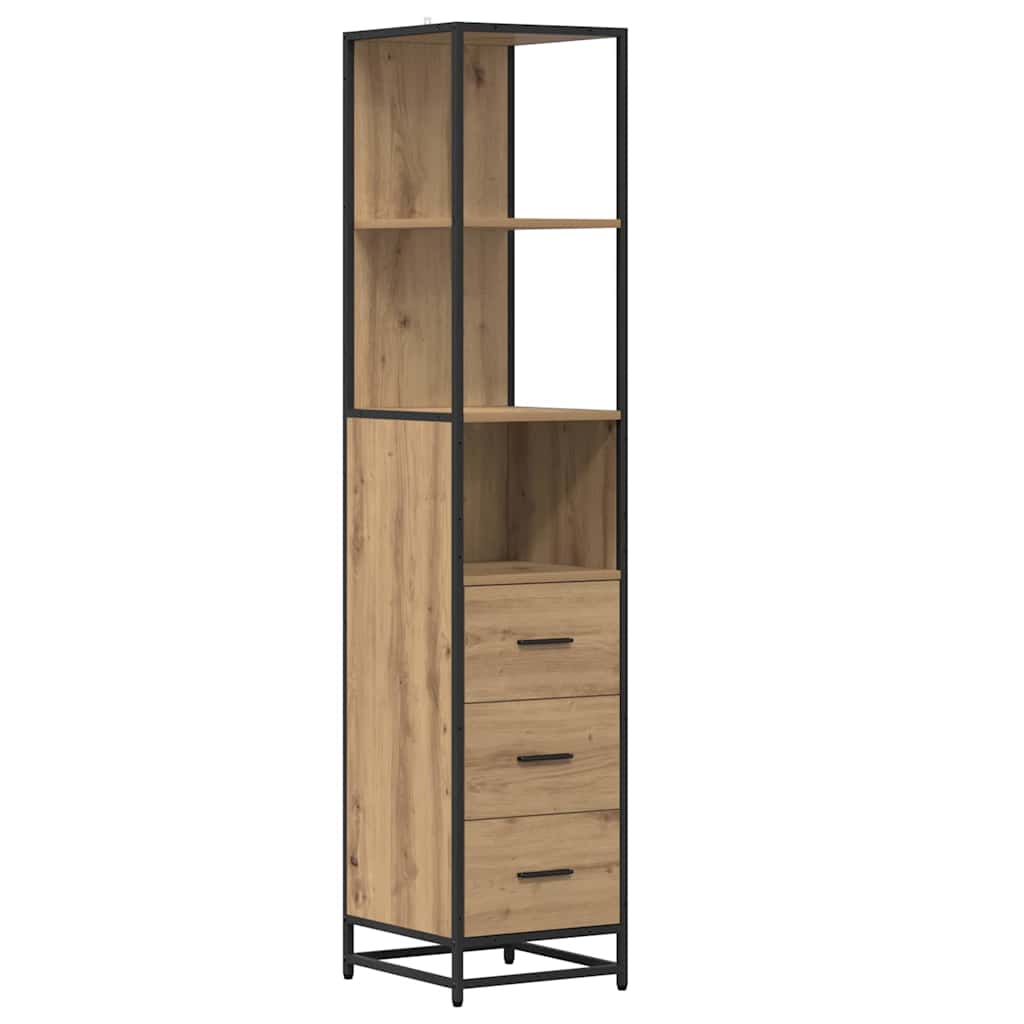 Juego de muebles de baño con cajón 4 pcs Roble artesanal