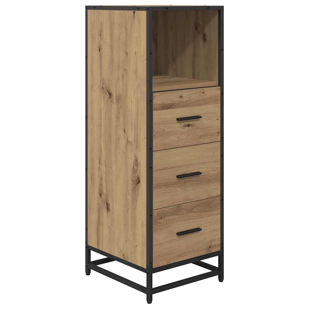 Juego de muebles de baño con cajón 4 pcs Roble artesanal