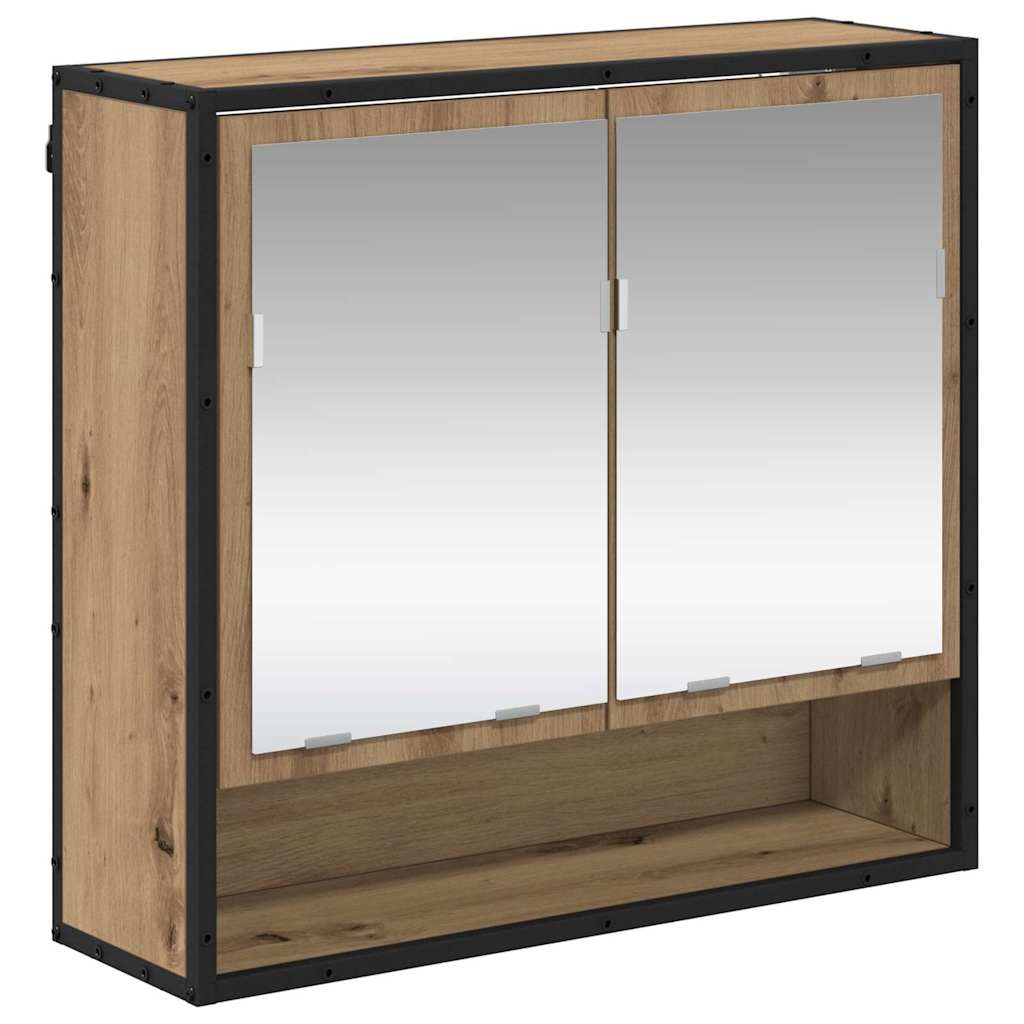 Juego de muebles de baño con cajón 4 pcs Roble artesanal