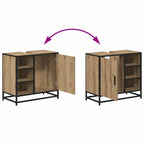 Juego de muebles de baño con cajón 4 pcs Roble artesanal