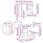 Juego de muebles de baño con cajón 4 pcs Roble artesanal