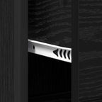 Juego de muebles de baño 4 pcs Roble Negro Madera de ingeniería