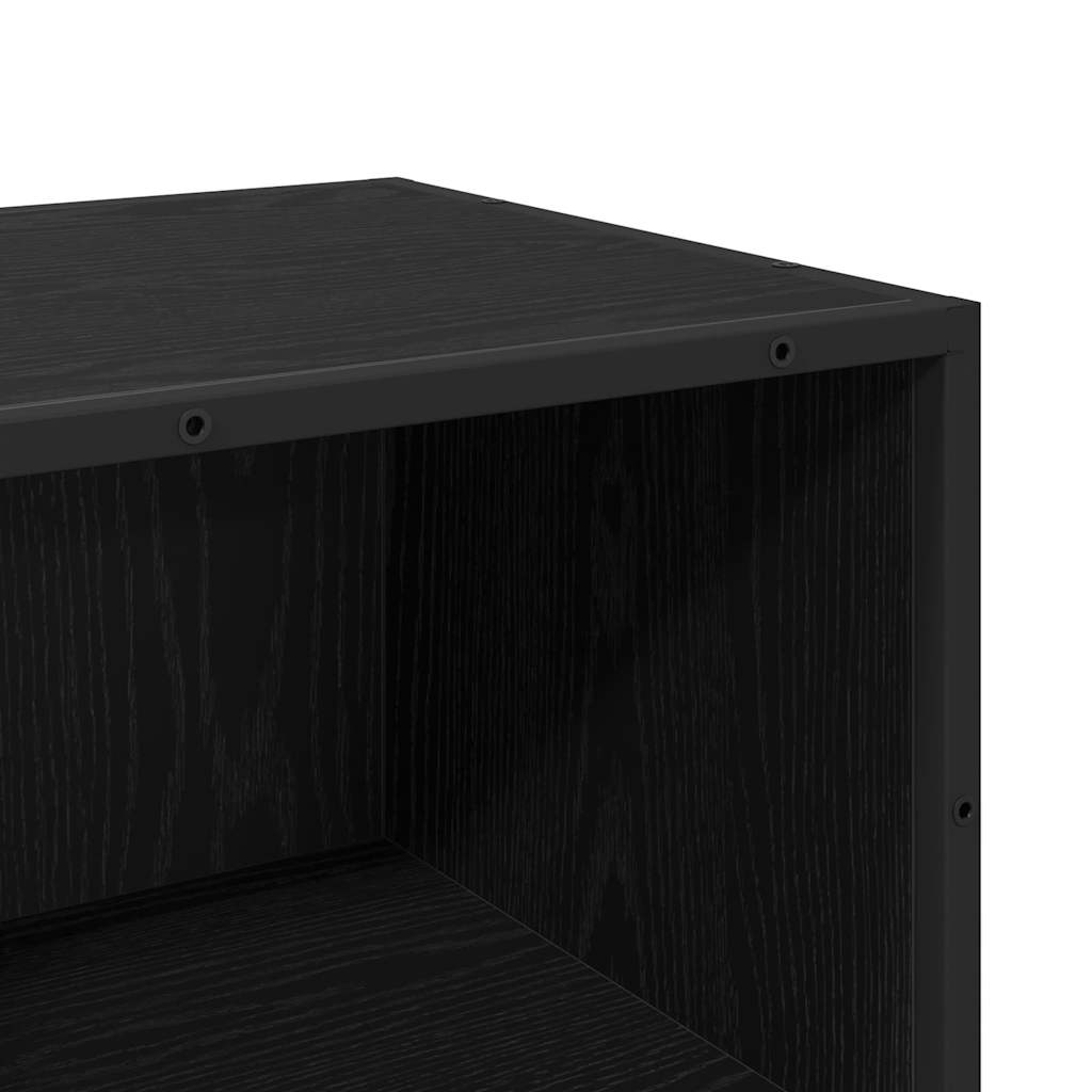Juego de muebles de baño 4 pcs Roble Negro Madera de ingeniería