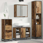 Juego de muebles de baño con estante 3 pcs Madera envejecida
