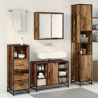 Juego de muebles de baño con estante 3 pcs Madera envejecida