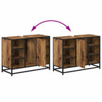 Juego de muebles de baño con estante 3 pcs Madera envejecida