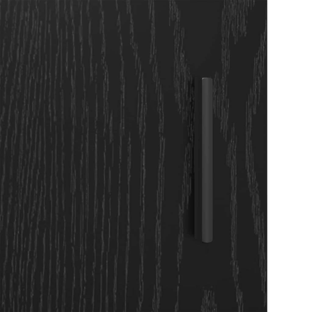 Juego de muebles de baño 3 pcs Roble Negro Madera de ingeniería