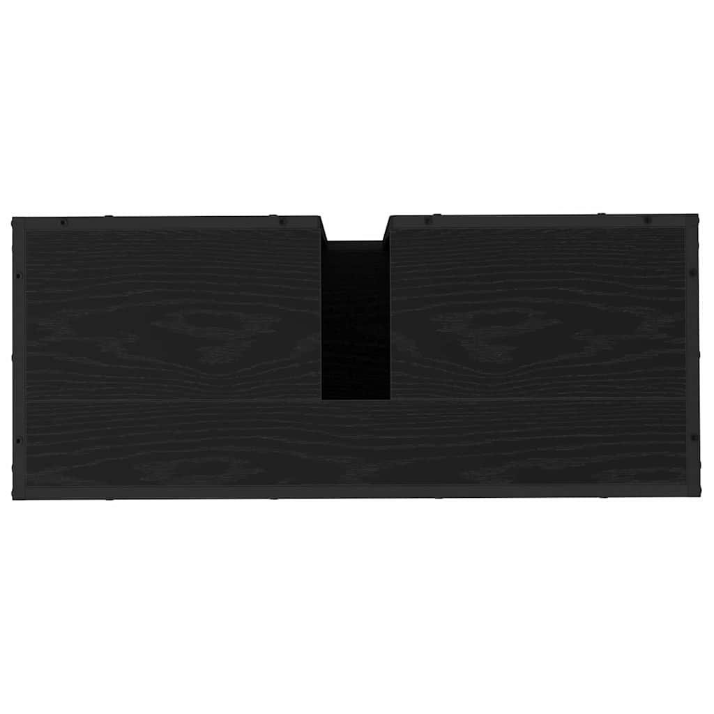 Juego de muebles de baño 3 pcs Roble Negro Madera de ingeniería