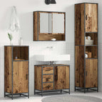 Juego de muebles de baño con cajón 3 pcs Madera envejecida
