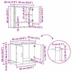 Juego de muebles de baño 3 pcs Roble Negro Madera de ingeniería