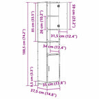 Juego de muebles de baño 3 pcs Roble Negro Madera de ingeniería